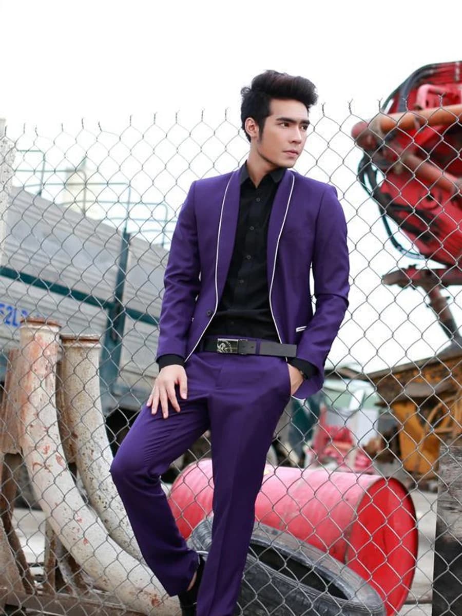 Vest Tím Violet Viền Trắng — SN-063