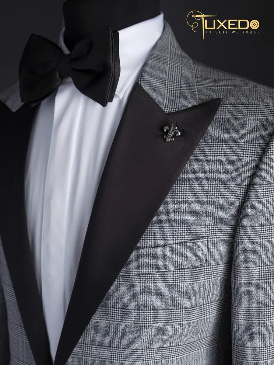 Tuxedo Caro Prince Of Wales Xám — TUX-029