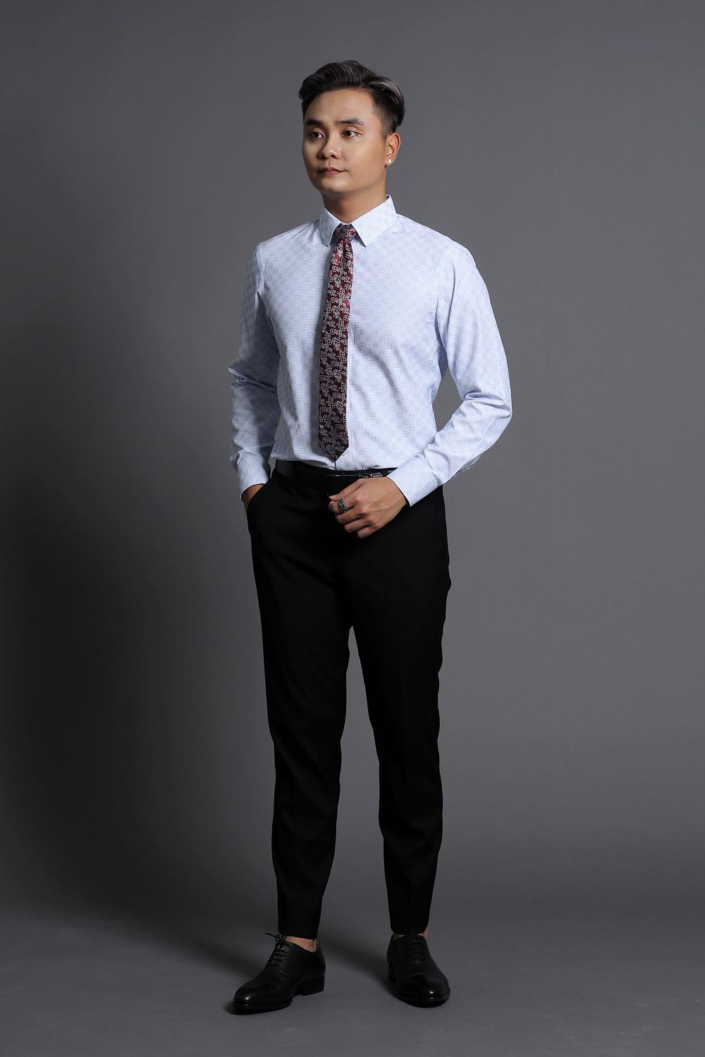 Áo Sơ Mi Xanh Công Sở Cao Cấp