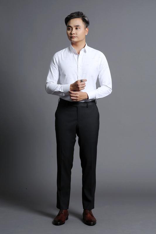 Áo Sơ Mi Nam Trắng Họa Tiểt