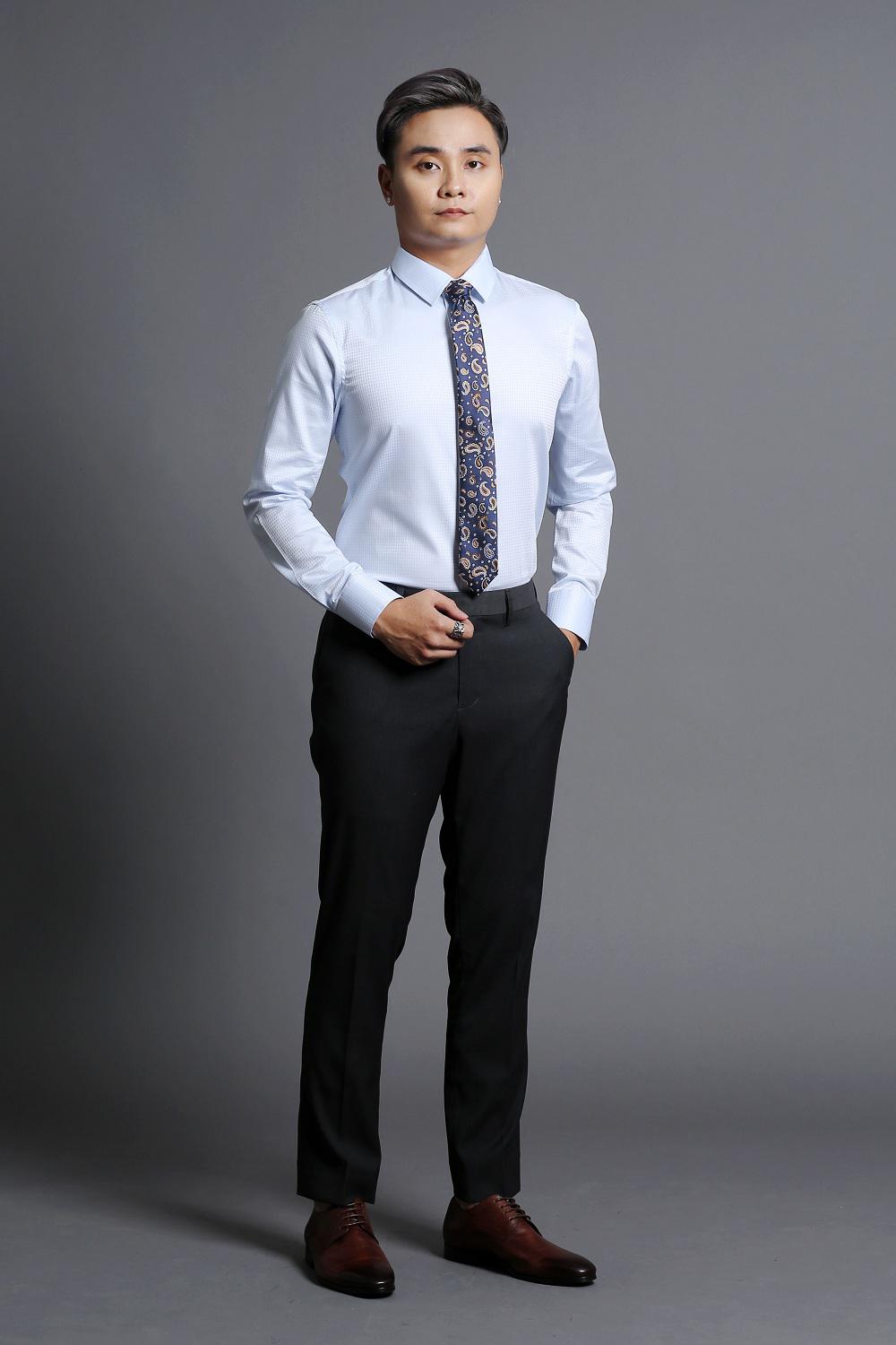 Áo Sơ Mi Nam Trắng Kẻ Caro