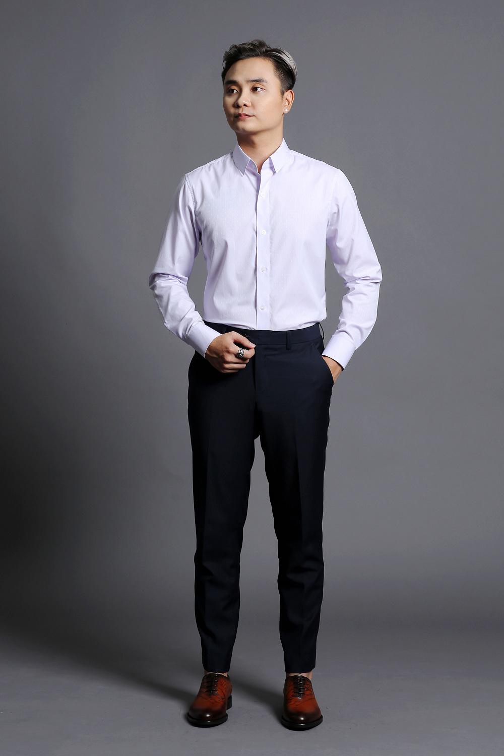 Áo Sơ Mi Nam Trắng Trơn Lịch Lãm