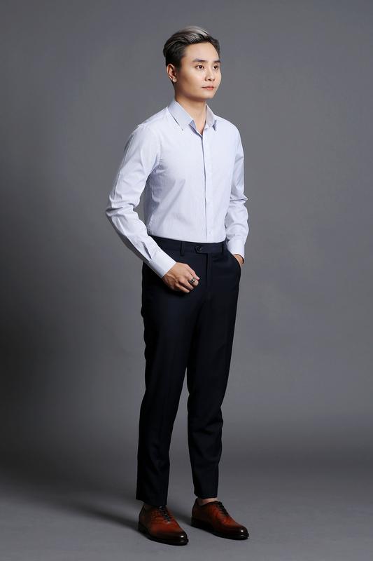 Áo Sơ Mi Xanh Công Sở Kẻ Sọc