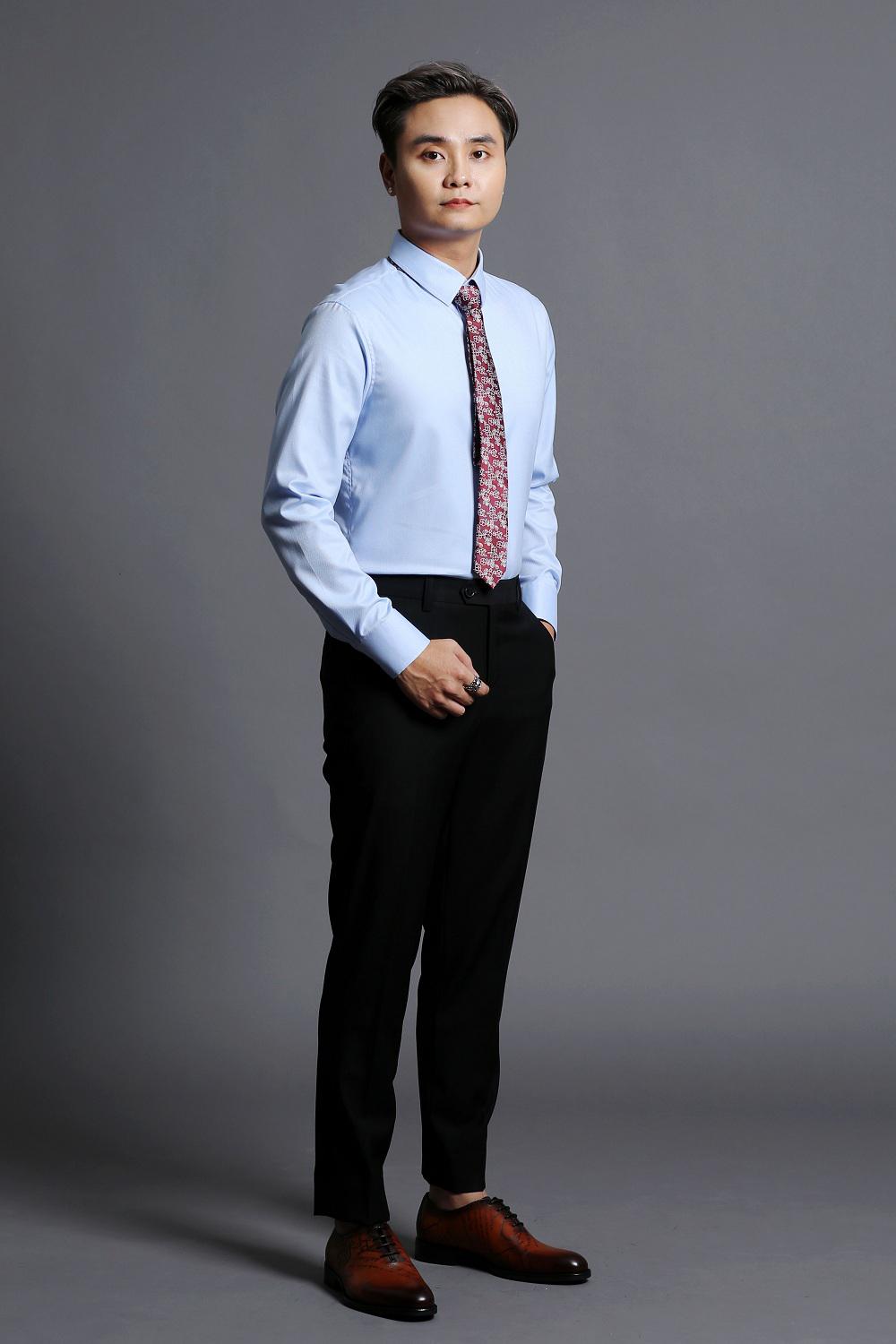 Áo Sơ Mi Nam Xanh Sáng Trơn Cao Cấp