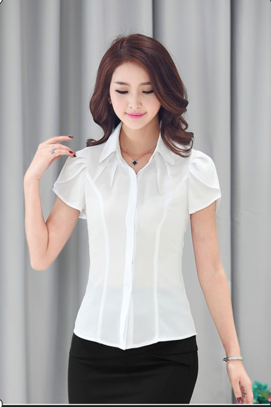 Sơ Mi Nữ Trắng Phối Cổ Cách Tân