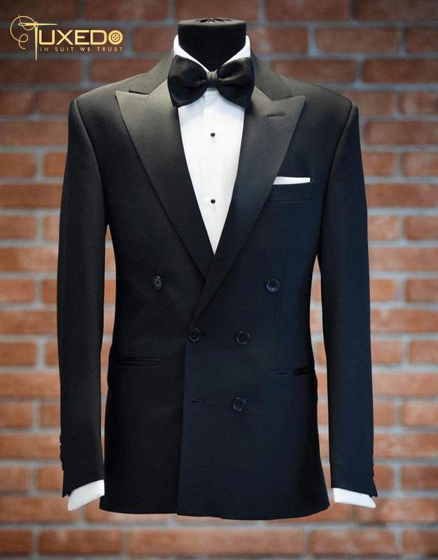Bộ Black Vercelli Tuxedo Double Breasted 6 nút gài chồm