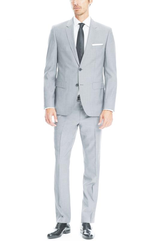 Bộ Suit Nam Italia Màu Xám Trắng F74.087