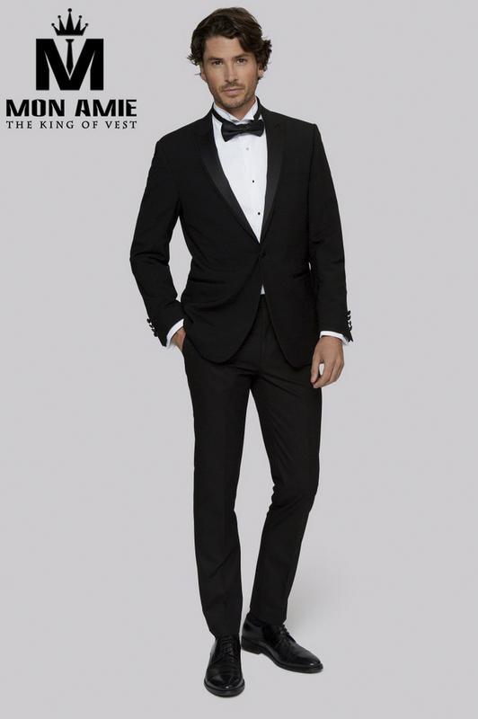 Bộ Tuxedo Italia Đen 90% Wool JP902