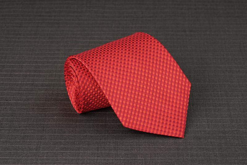 Caravat màu đỏ vân dệt C39
