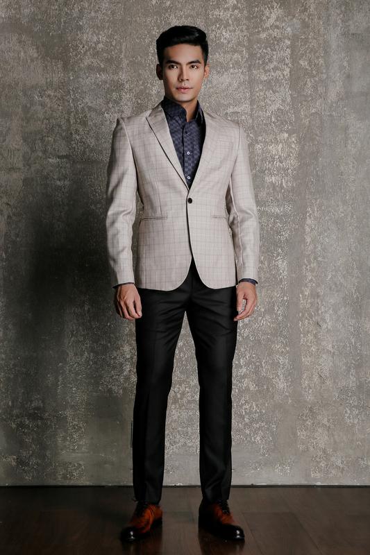 Áo Khoác Blazer Xám Caro - Cổ Ve Ngược -  1 Nút - 014