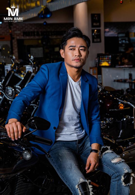 Áo Khoác Blazer Xanh Coban - Cổ Ve Xuôi -  1 Nút - 020