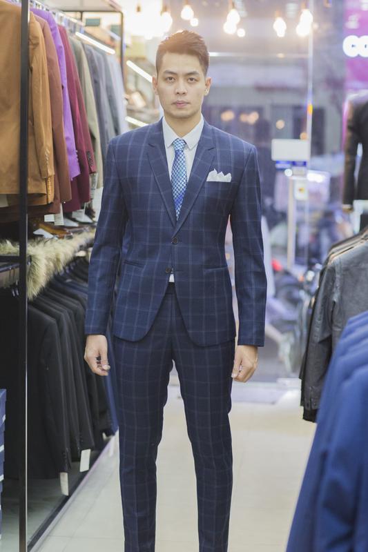 Suit Chú rể Caro xanh Cao cấp