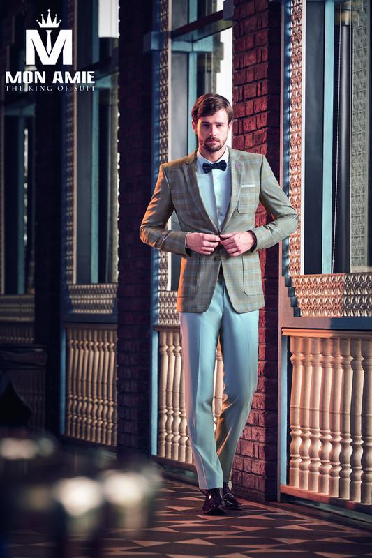 Bộ Vest Doanh Nhân Cao Cấp Caro Nâu D569-1