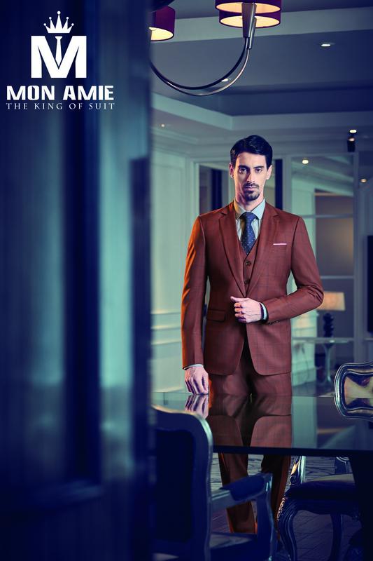 Bộ Vest Nam Doanh Nhân Caro Nâu D592-1