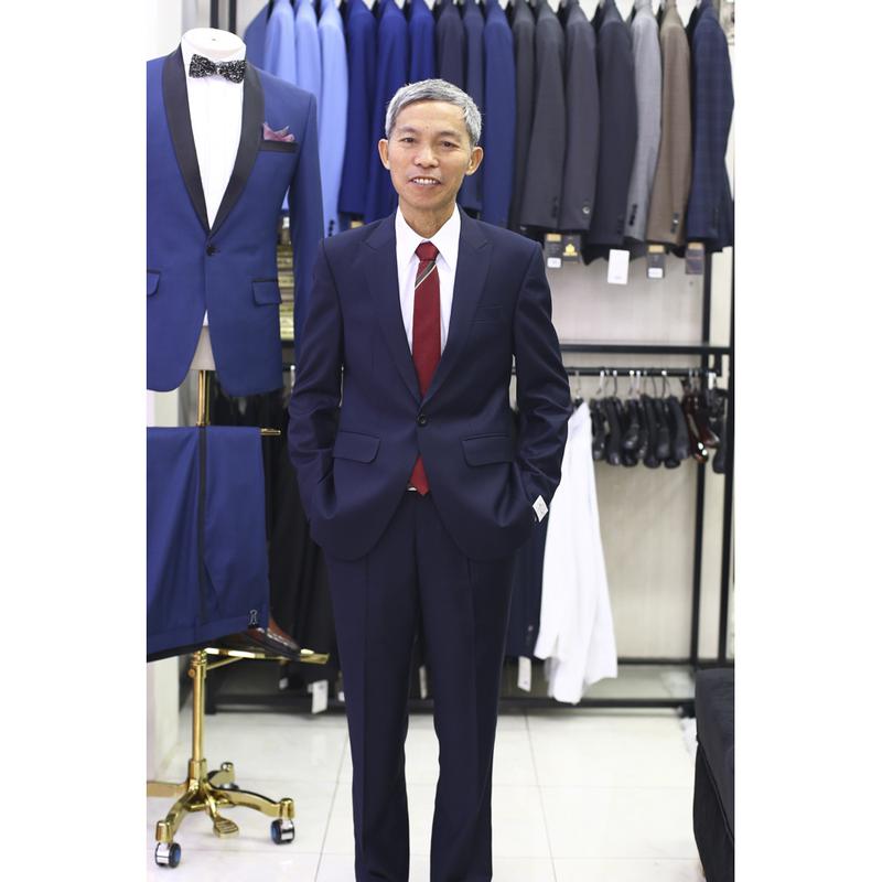 Bộ Vest Sui Gia Màu Xanh Navy B51.004